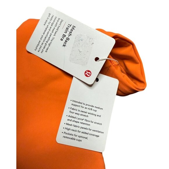 Lululemon Mesh-Back Train Bra Size 2 Medium Support A Cup or B Cup W2D30S Orange - Picture 6 of 13